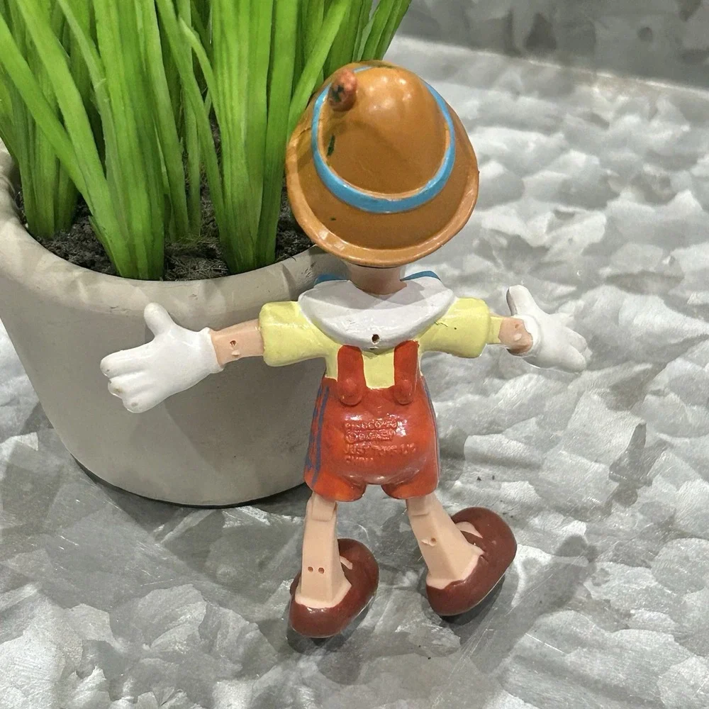 Vintage Disney Pinocchio Rubber Bend Em‎ Toy Figurine 4